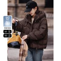 苏醒的乐园 冬季时尚休闲泡芙感面包服连帽短款小个子羽绒服