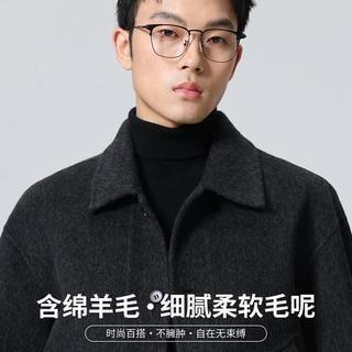  a.b.x 羊毛混纺 男士毛呢短款大衣
