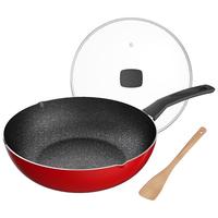 Midea 美的 MP-CJ28WOK301R 炒锅(28cm、不粘、铝合金、波尔多红)