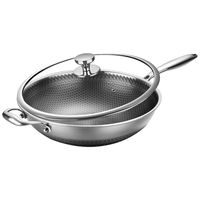 HZIB 赫巴茲 弗夫系列 炒锅(32cm、不粘、304不锈钢、不锈钢盖)