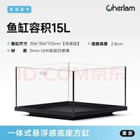 彻朗鱼缸家用桌面客厅小型电视柜旁超白生态过滤深水乌龟缸养龟 17cm矮款