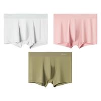 Miiow 猫人 男士平角内裤套装 MK-MR89008 3条装 (豆沙粉+薄荷绿+深麻灰) L