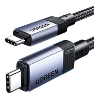 绿联（UGREEN）【英特尔认证】雷电5数据线全功能兼容USB4传输PD240W快充线双头Type-C显示器16K投屏视频 【USB4】40Gbps+8K投屏 0.3米