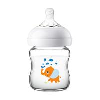 AVENT 新安怡 自然系列 SCF672/14 玻璃奶瓶 120ml 橙色小象 0月+