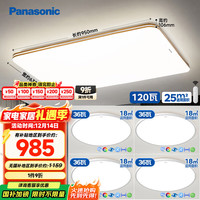 Panasonic 全光谱吸顶灯客厅灯超薄灯具遥控调光 明畔快装灯四室一厅 四室一厅套装B