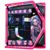 华硕(ASUS)ROG GR701 创世神机箱 吹雪机箱 EVA明日香联名台式机箱ARGB灯板全塔机箱翻毛皮白色机箱 金克斯主题(黑粉创世神+灯板)