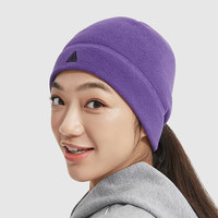 Keep 薄绒跑步保暖帽吸汗便携透气防风松紧毛线帽子男女 紫色平额款