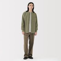 無印良品 MUJI(無印良品 )男式水洗牛津立领长袖衬衫男士衬衣男装25年冬季纯色纯棉AC4ACC5A