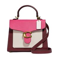 COACH 蔻驰 Tabby系列 女士牛皮革手提单肩包 635 B4QUK 酒红色粉红色 小号