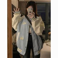 美式棒球服男女2024春秋oversize宽松百搭夹克外套潮