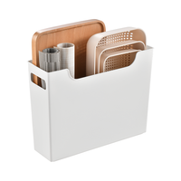 百露厨房收纳盒厨具锅具高款窄长型柜子夹缝斜口橱柜储物箱整理筐 厨房收纳筐大号【加厚3件装】