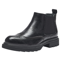 热风 2025年冬季男士时尚休闲靴 01黑色 38