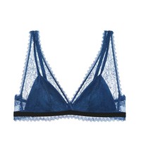 【79元/件起】爱慕内衣女夏薄蕾丝美背光面舒适文胸系列 深海蓝8DF-AN170042 34/75B