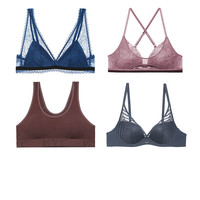 【79元/件起】爱慕内衣女夏薄蕾丝美背光面舒适文胸系列