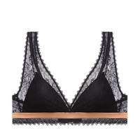 【79元/件起】爱慕内衣女夏薄蕾丝美背光面舒适文胸系列 谜夜黑400-AN170042 36/80C