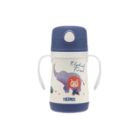 膳魔师（THERMOS）儿童水杯线条小狗便携吸管杯带杯套畅吸杯提手便携水杯BBSD 蓝白（吸管杯） 420ml