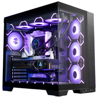 SUPER FLOWER振华 闪蝶 黑色 海景房台式机电脑主机箱(模块化设计/20.5°侧装风扇/背插主板)