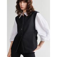 限尺码：ELLE 文艺拼接撞色假两件衬衫女春秋款复古摩登风高级感五分袖上衣女