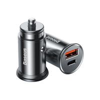 倍思 车载充电器适用苹果15超级快充30W汽车点烟器转换插头车充usb