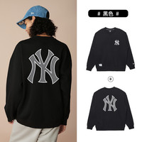 New Era纽亦华秋冬款MLB美式复古卫衣男女长袖套头衫印花 13338671-黑色NY-加绒款 S