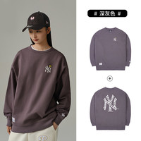New Era纽亦华秋冬款MLB美式复古卫衣男女长袖套头衫印花 13558609-深灰色NY XL