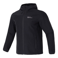 狼爪 夹克男防风防泼水透气弹力软壳外套5303664 6000黑色 XL