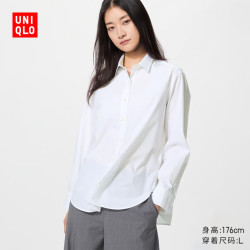 优衣库 482828 全棉长袖衬衫 白色 XS