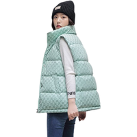 鸭鸭羽绒服 YAYA鸭鸭羽绒马甲女冬季短款立领印花时尚休闲舒适保暖马夹KL 卡其色 160/M