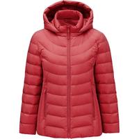 坦博尔轻薄羽绒服女短款宽松脱卸帽秋保暖女士外套TD236256 戎美红 195 