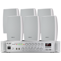先科（SAST）SA-9019 壁挂式音响套装音箱喇叭功放机商用工程会议家用培训公共广播背景音乐P60一拖六 黑