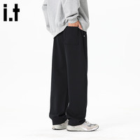 男秋季新款重磅宽松休闲弯刀裤户外运动长裤 黑 3XL
