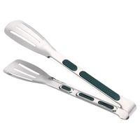 广意304不锈钢多功能食品夹蛋糕夹牛排夹烧烤面包糕点夹烘焙夹GY8653 304不锈钢食品夹（防滑硅胶）