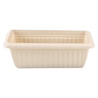 PLUS会员：爱丽思 浮雕长形花盆 370浅米色 37cm