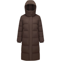 波司登2024冬季女士长款羽绒服连帽时尚休闲百搭保暖外套B40145298 栗棕咖7062 175/96A