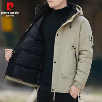 皮尔·卡丹 皮尔卡丹 冬季加厚保暖棉衣棉服休闲百搭情侣连帽棉袄款 黑色