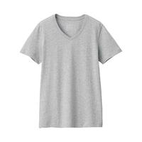 MUJI 無印良品 女士V领短袖T恤 BBA02A0S 浅灰色 XS