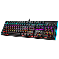 牧马人 K100 104键 有线机械键盘 黑色 国产茶轴 混光