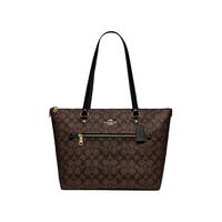 COACH 蔻驰 GALLERY系列 女士经典标志帆布托特包 F79609 IMAA8 深棕色 大号