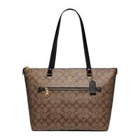 COACH 蔻驰 GALLERY系列 女士经典标志帆布托特包 F79609 IMCBI 卡其配黑色 大号