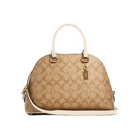 COACH 蔻驰 女士手提贝壳包 2558 IMDQC 卡其色/白色 大号