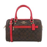 COACH 蔻驰 女士手提波士顿包 F83607 IML72 深棕红边 中号