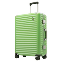 愛可樂 ECHOLAC  铝框拉杆箱 镁铝合金包角行李箱 双TSA防刮密码男女时尚PC登机箱183e绿色20英寸