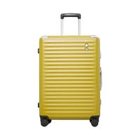 愛可樂 ECHOLAC  铝框拉杆箱 镁铝合金包角行李箱 双TSA防刮密码男女时尚PC登机箱183e黄色28英寸