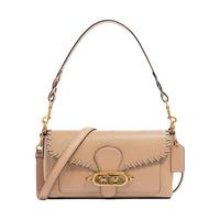 COACH 蔻驰 Jade系列 女士皮质手提斜挎包 91025 OLQUG 浅棕色 中号