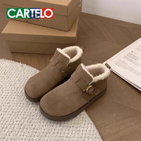 卡帝乐鳄鱼 女款雪地靴 2025新款一脚蹬勃肯鞋