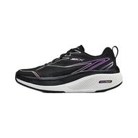 斯凯奇(Skechers)2024夏季女款运动跑步鞋轻质吸震129001 黑色/紫色/BKPR 36