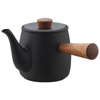 miyacoffee宫崎制作所304不锈钢泡茶壶带滤茶器 茶壶黑色 380ml 茶壶黑色8cm380ml