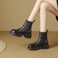 金利来 时尚厚底切尔西靴25新款女鞋瘦瘦靴烟筒靴女短靴子