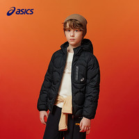 亚瑟士 童装25年冬季中大童短款三防羽绒服外套宽松轻量保暖 黑色 85%绒子