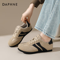 达芙妮 软底德训鞋女2025新款春秋复古鞋子圆头运动鞋百搭平底板鞋女QJ1
